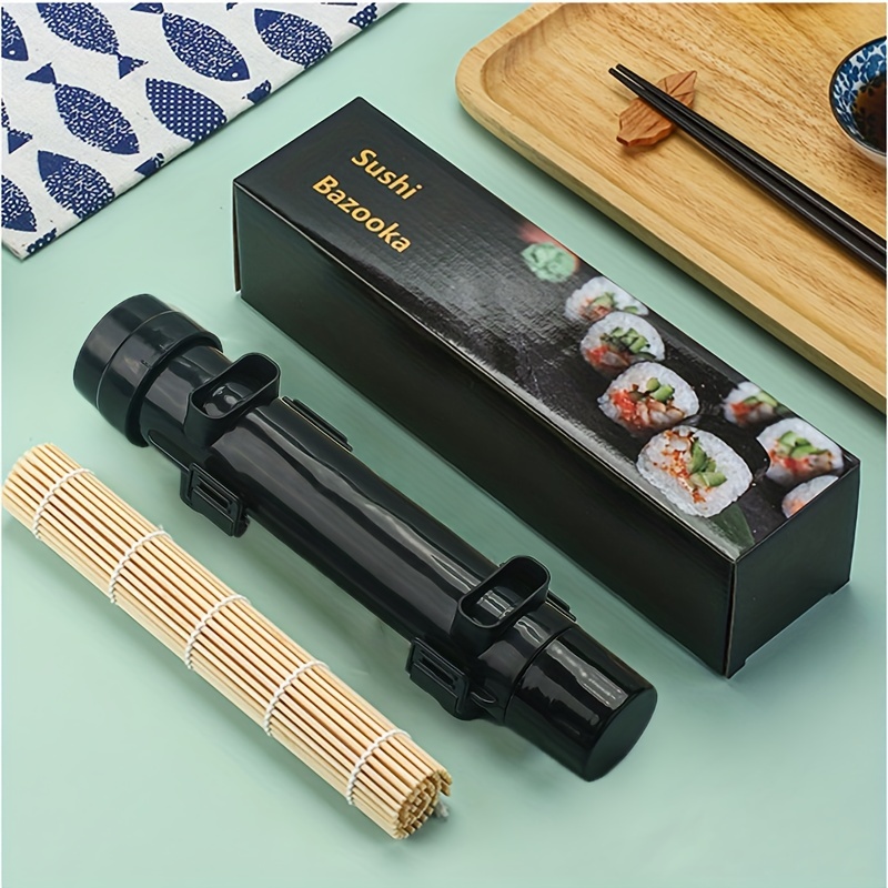 2pcs diy sushi bazooka with sushi mat food grade sushi making kit for beginners sushi roller machine and sushi rolling mat perfect for homemade sushi rolls