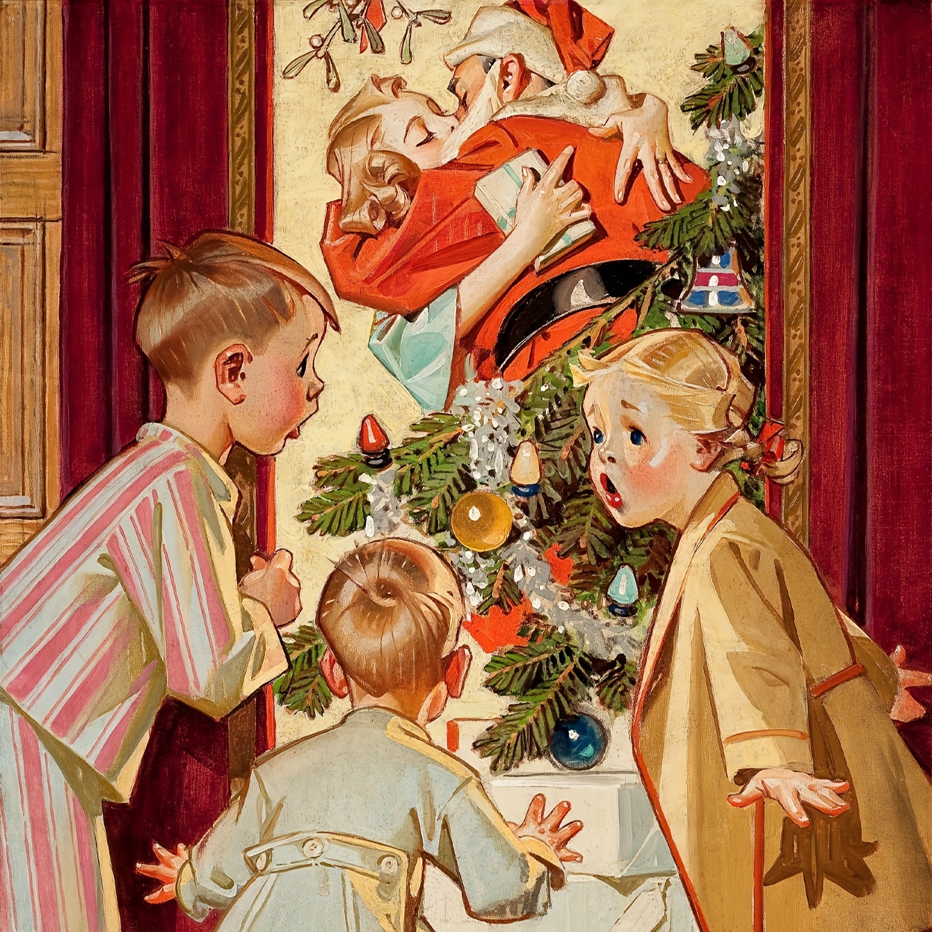 1pc ブティック世界有名な絵画シリーズクリスマスサンタクロース