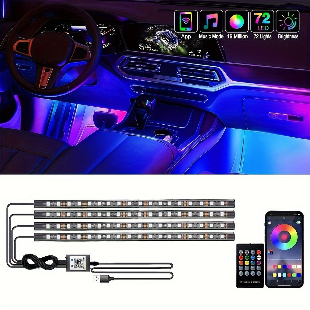 Neon LED Car Interior Ambient Foot Strip Light Kit Accessories Backlight  Remote App Music Control Auto RGB Decorative Lamps - AliExpress