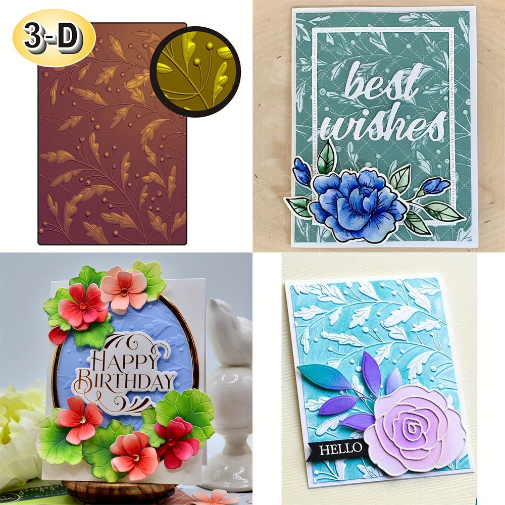 LANGFON Lace Flower Embossing Folders for Card Making, Flowers Frame Background DIY Plastic Template Photo Album Card Paper Handmade Scrapbooking