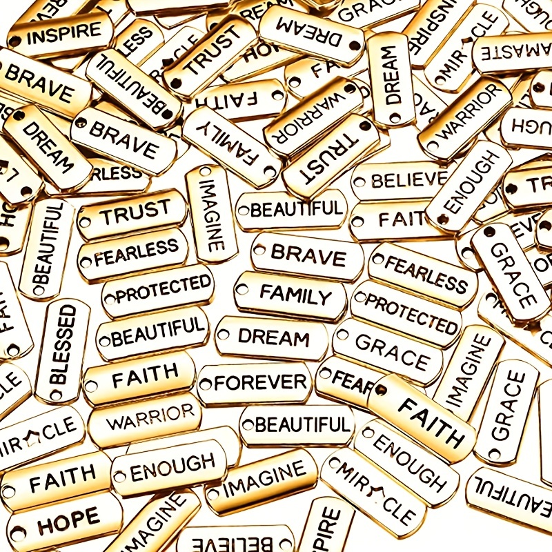 Engraved Inspiration Word Charms Pendants For Necklaces - Temu