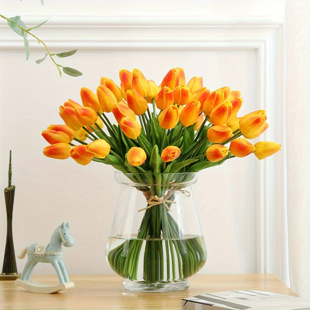 

10pcs Flowers Artificial Tulip Silk Flowers For Home Kitchen For Wedding Party Diy Wreath Floral Arrangement Home Decoration