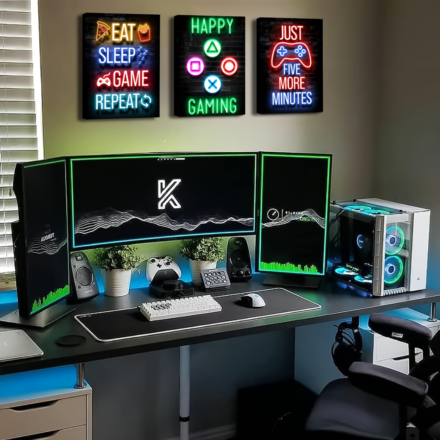 Gamer Quotes Canvas Poster Gaming Room Decor Modern Neon - Temu