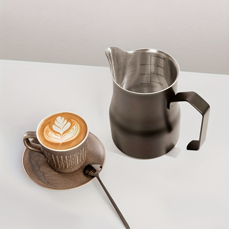 Pot à lait - 350ml - latte art - acier inoxydable - noir - pot à