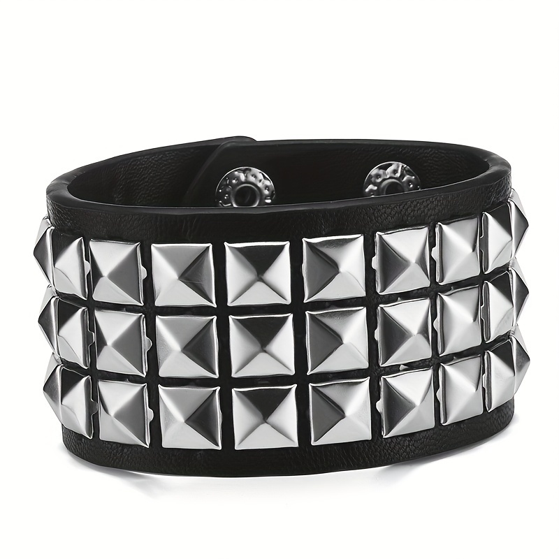 Studded Punk Bracelet For Men Goth Rock Bangle