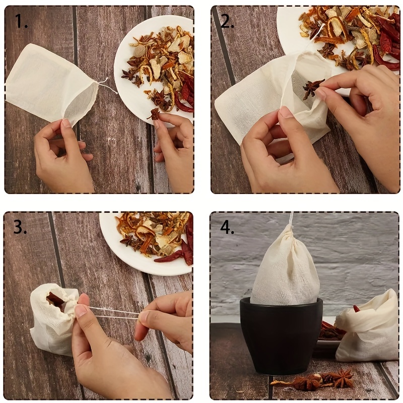 Reusable Cotton Food Filter Mesh Bag Nut Milk Bean Muslin Soup Filter  Supplies