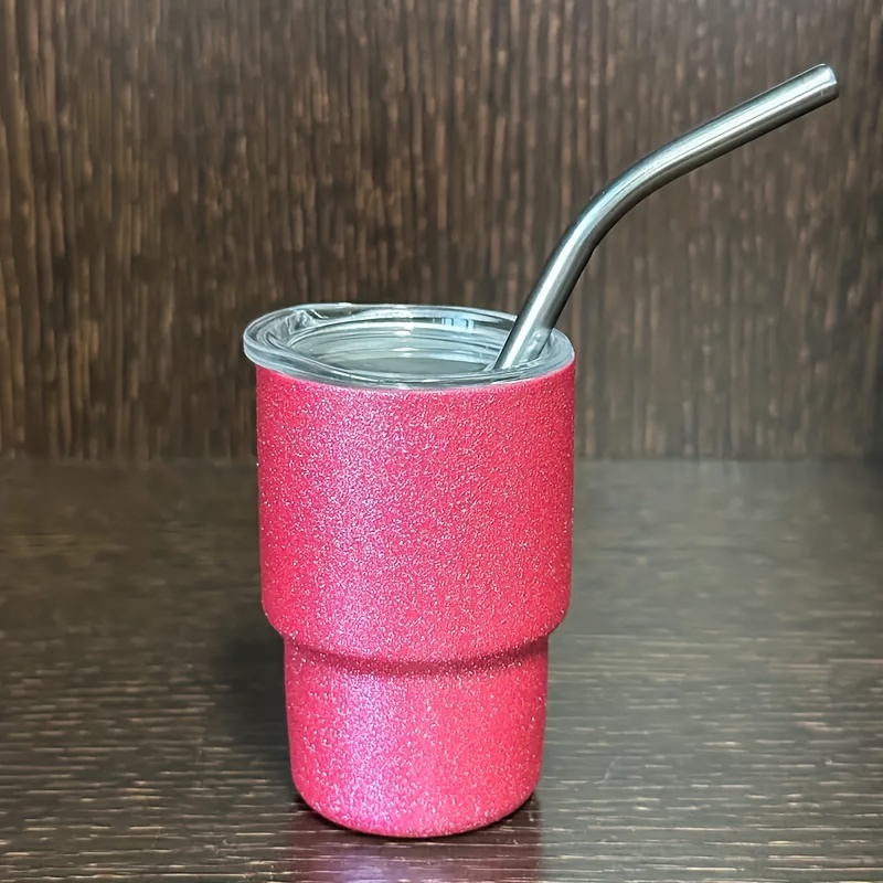 2 oz Stainless Steel Sublimation Mini Tumbler W/Lid & Straw