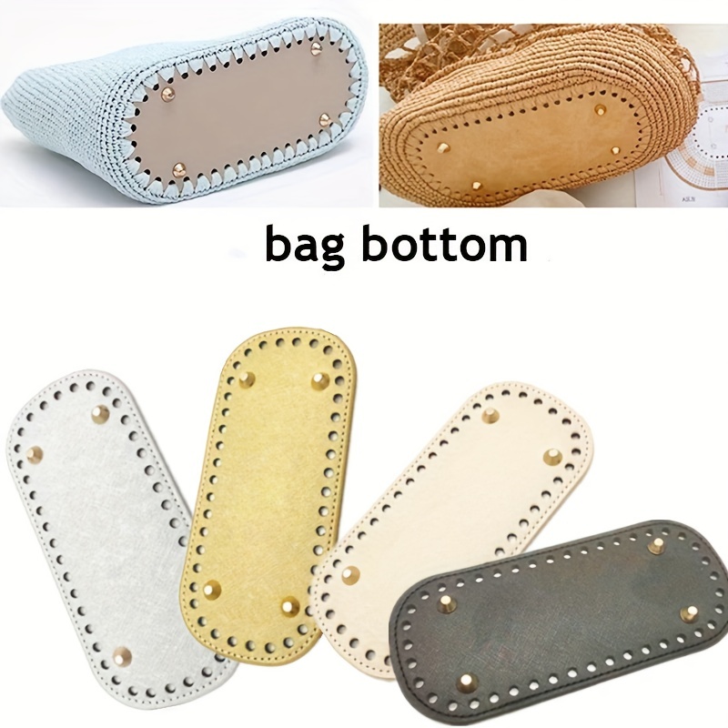 Bag Bottom Shaper DIY Knitting Crochet PU Leather Handbag Purse Base Shaper  with Nail Bottom And Shoulder Strap for Purses Making Supplies - Brown,  Size 