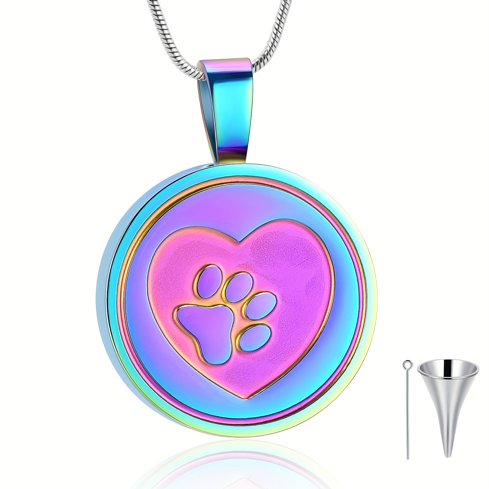 1pc Pet Cremation Jewelry Paw Print Urn Necklace Dog/Cat Ashes Infinity  Love Heart Ashes Keepsake Memorial Jewelry Men's Ashes Chain Can Hold Hair  Ess