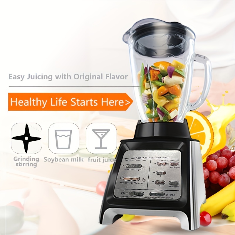 Us Plug With Ice Crushing Function, High-performance And High-power Mixer,  Smoothie/salad/milk Shake Blender,digital Switch,3-speeds Jog With Forward  Rotation,reversal Function,6-page Stainless Steel Sheet Blade Black Red  Liter Glass Cup - Temu