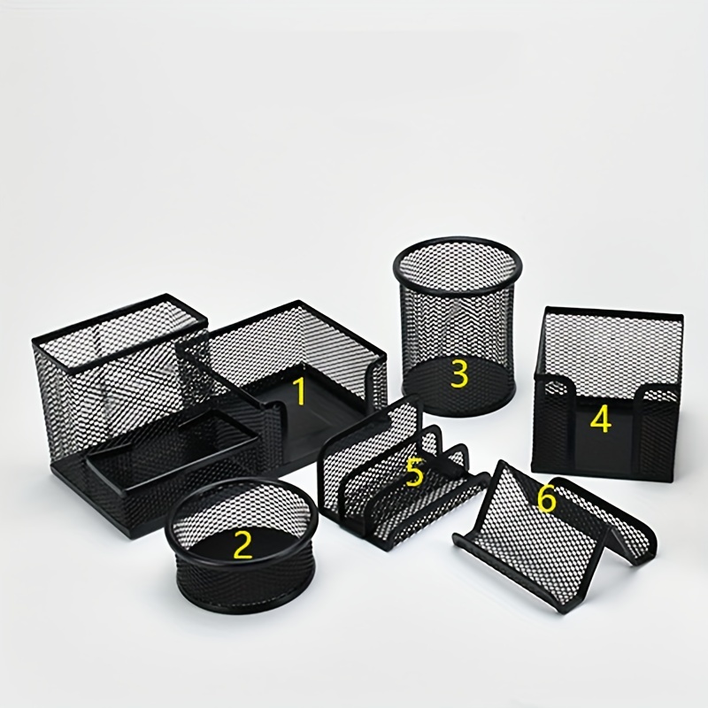 6pcs Portapenne in metallo set di organizzazione scrivania - Temu  Switzerland