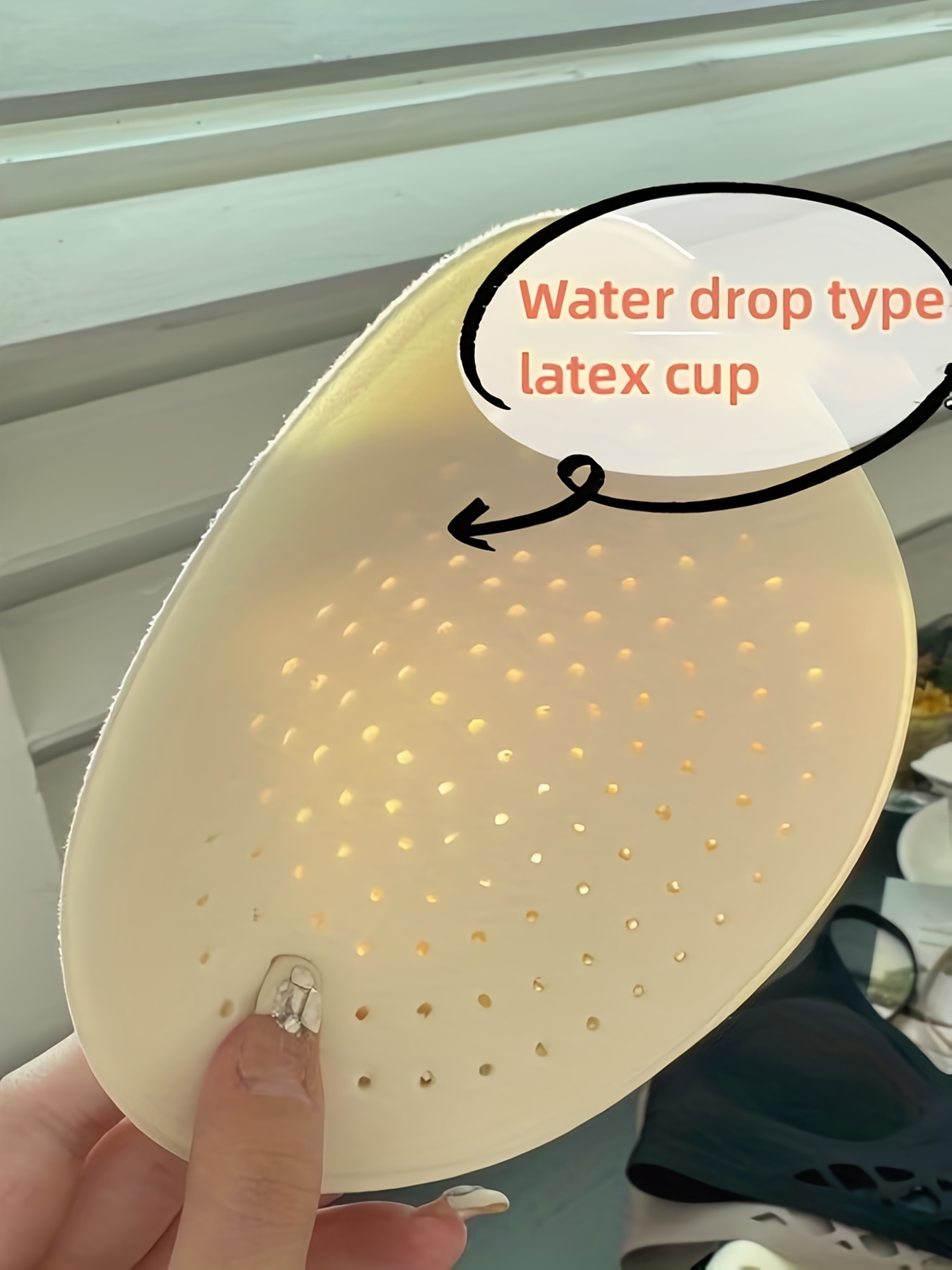 Women Latex Bra Pads Water Drop Shape Removable Breathable Push Up