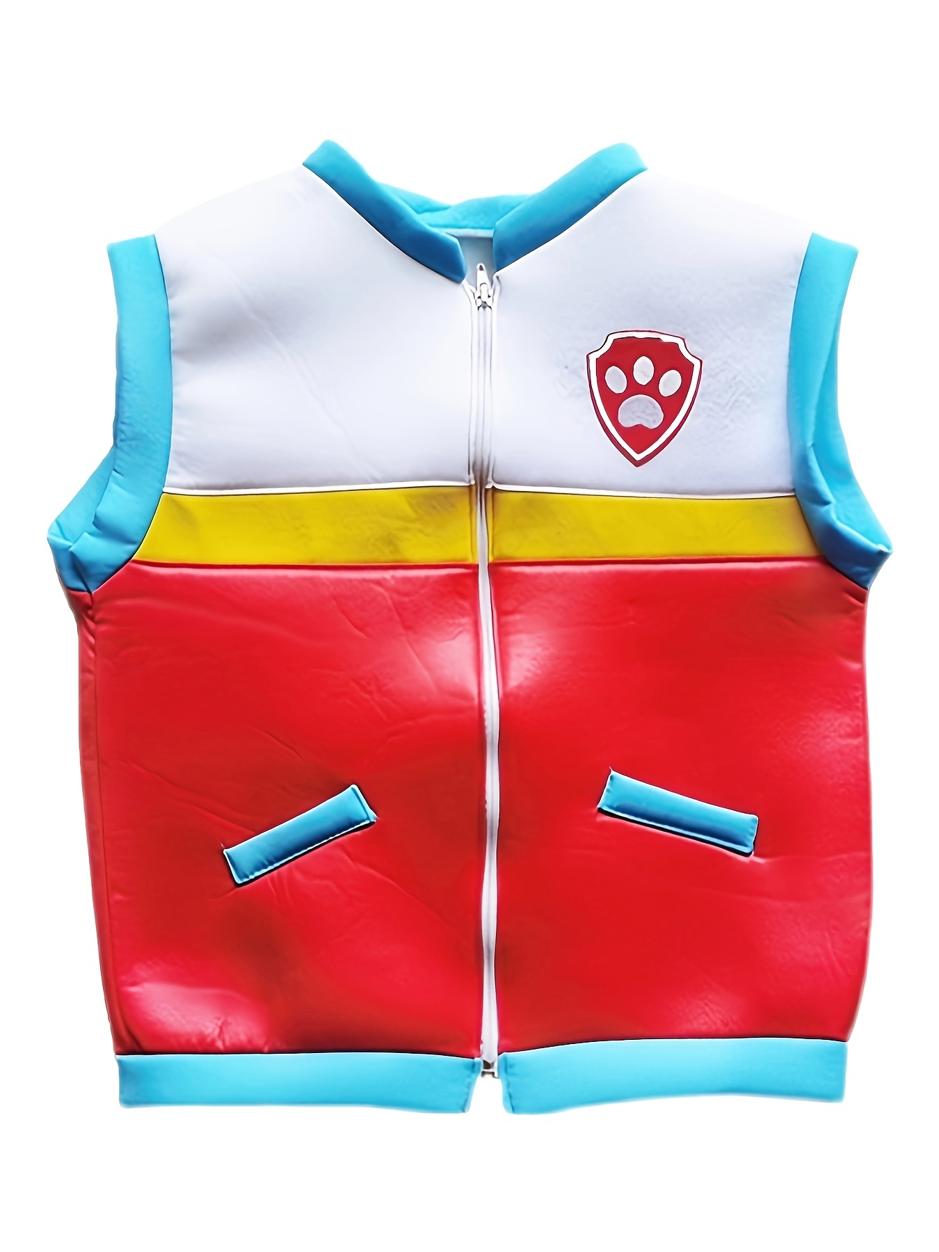 Boy's Dog Paw Embroidered Cosplay Costume Zip Up Vest