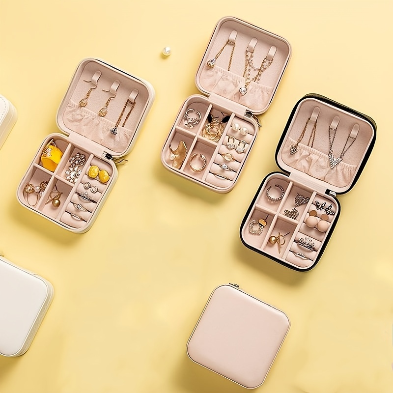 

Mini Portable Anti-oxidation Jewelry Storage Box For Rings Necklaces Studs Storage