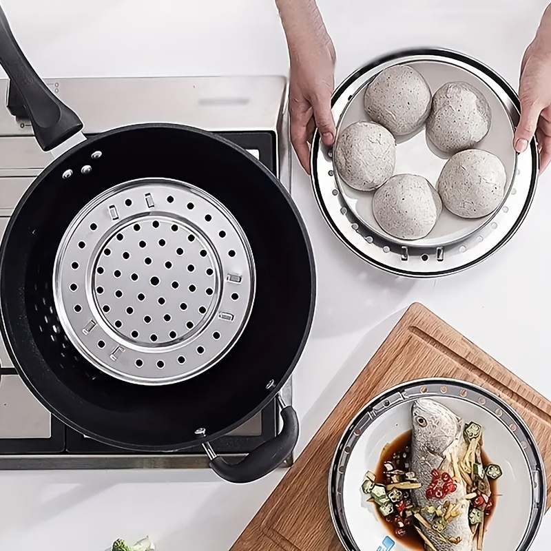 1pc Multifunctional Stainless Steel Steamer Rack, Kitchen Tripod Steaming  Plate For Steamed Stuffed Bun, Steamed Bread, Vegetables, Dumplings