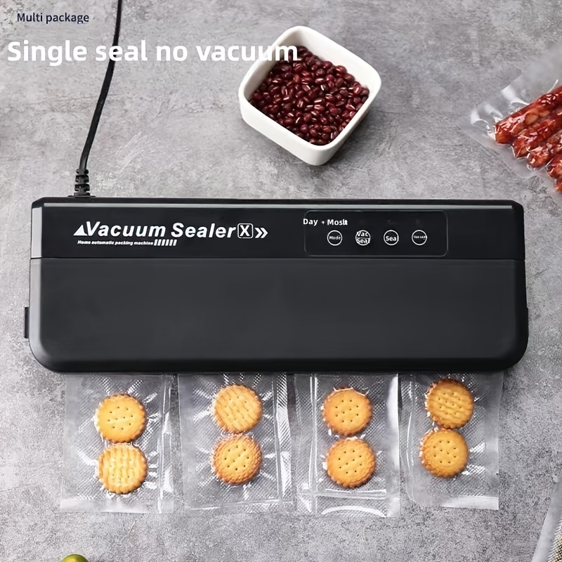  Máquina selladora al vacío - Sistema automático de sellado de  aire para alimentos y vacío, para almacenamiento de alimentos, modos de  alimentos secos y húmedos, indicador LED, diseño compacto de 11.8 