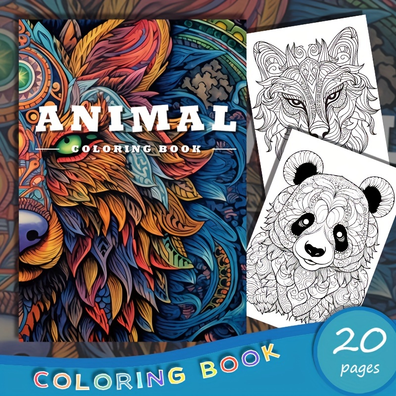 Animals Adult Coloring Book: Large, Stress Relieving, Relaxing