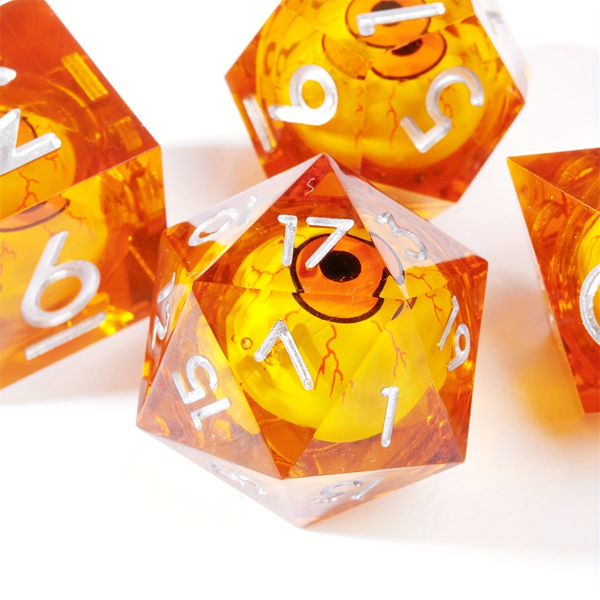7pcs Translucent Resin Dice Set For Board Game