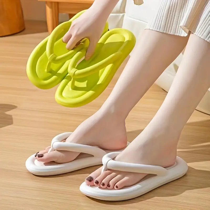 Women's Soft Sole Flip Flops Solid Color Comfy Casual - Temu Canada