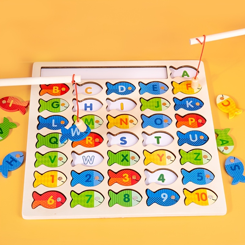 Montessori Toys for Toddlers Wooden Fishing Game Fine Motor Skill Auti