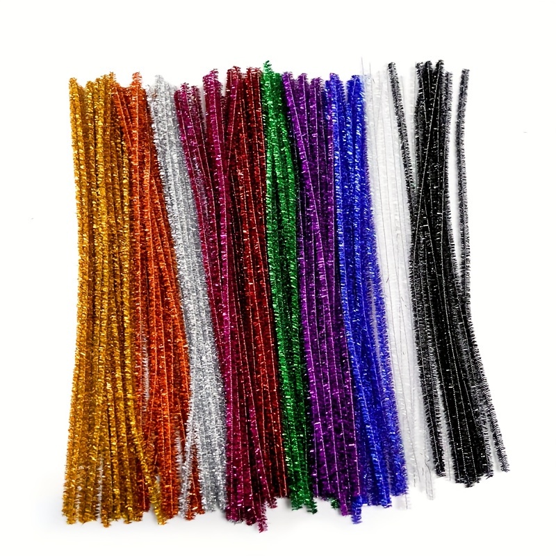 100 Limpiapipas Con Purpurina Mixta De 10 Colores, Tallos De Chenilla,  Palillos Metálicos Brillantes Para Manualidades, Limpiapipas Flexibles Para  Pro