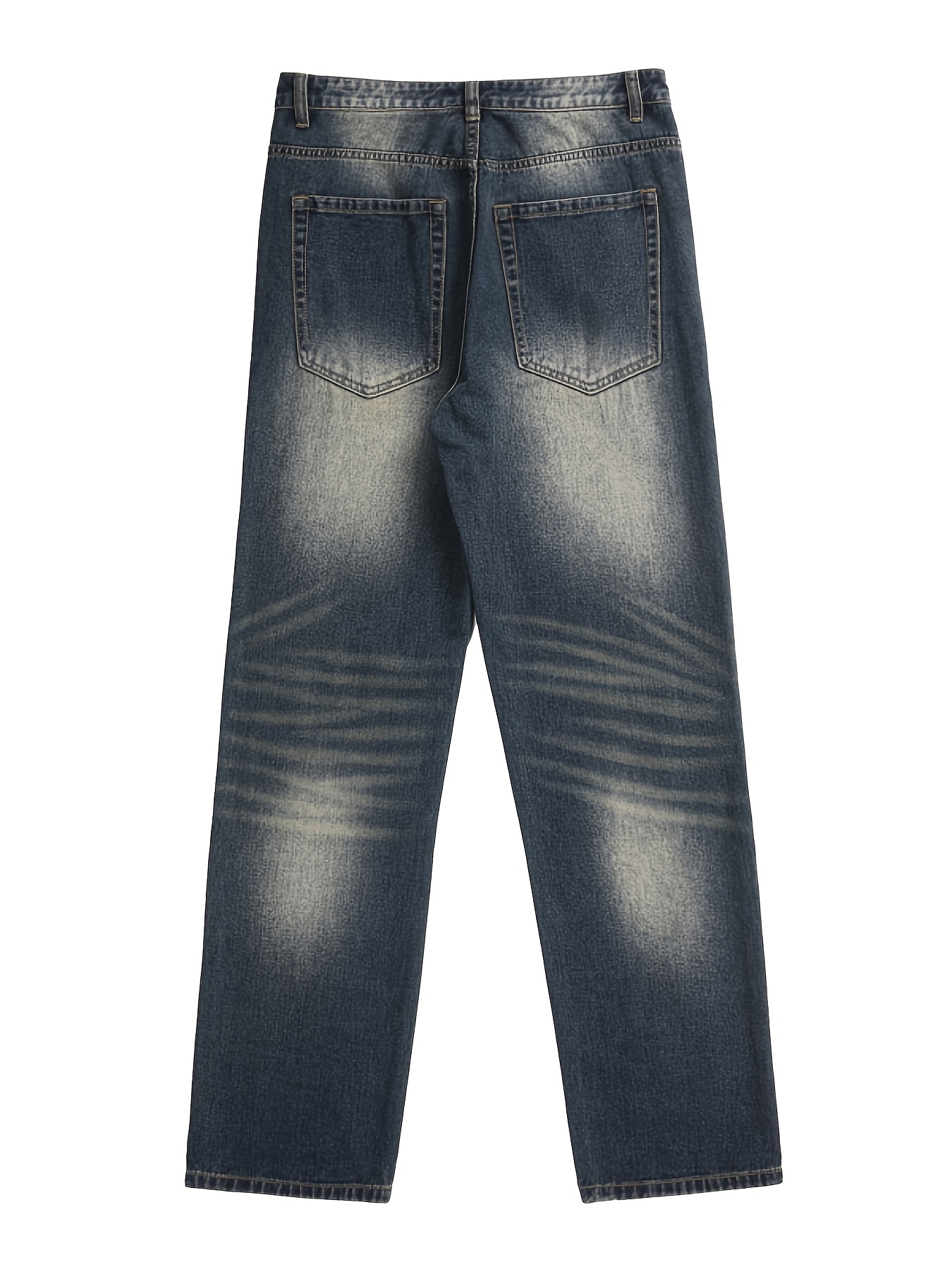 Mens Retro Faded Loose Fit Ripped Jeans With Pockets Check Out Today