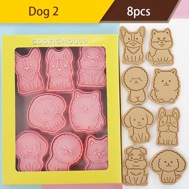 

8pcs/set, Cartoon Dog Biscuit Molds, Including Corgi, Bulldog, And Shiba Inu, For 3d Press , Fondant, And Baking, Kitchen Utensils, Kitchen Supplies, Kitchen Accessories, Kitchen Stuffs