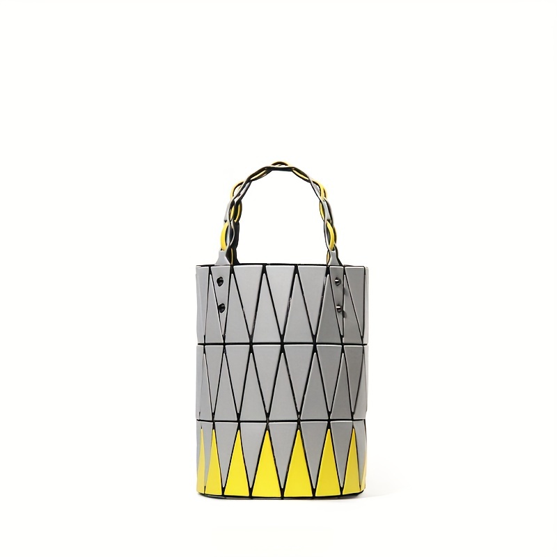 Mini Geometric Print Bucket Bag Fashion Pvc Phone Bag - Temu