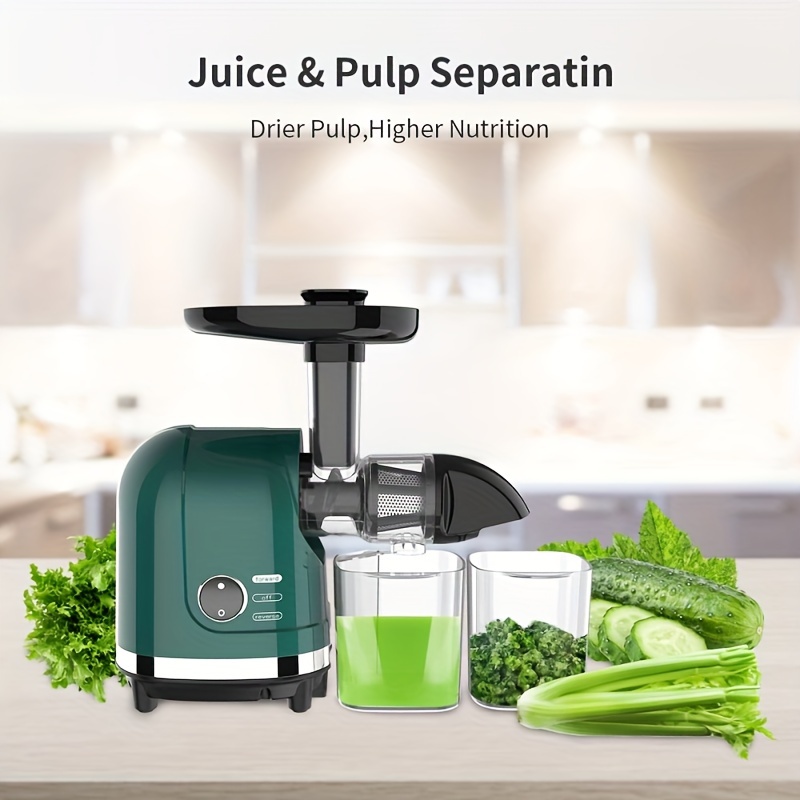 Portable Slow Juicer with Pulp Separator, Multifunctional