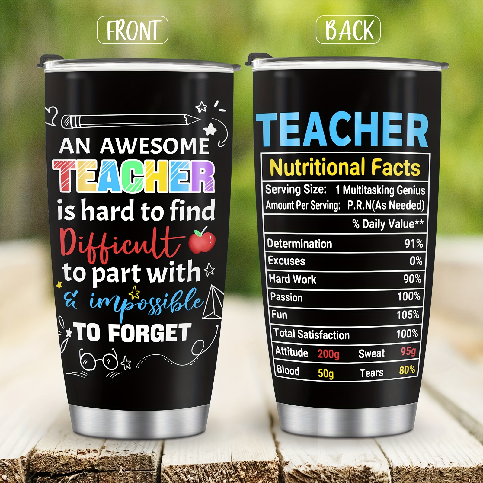 teacher Engraved Stainless Steel Smoothie Cup