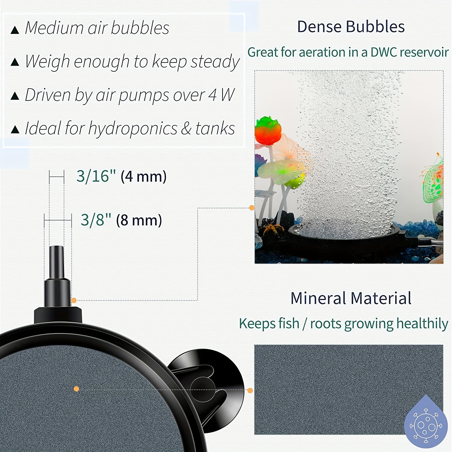 Packs Luftausströmer Aquarium Disc Bubbler 4cm Bubble Release Tool Round  Oxygen Diffuser for Nano Ai