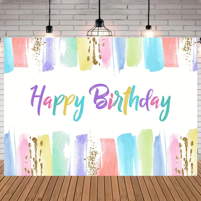 1pc 7x5ft Paint Birthday Backdrop Watercolor Paints Birthday Party  Decorations For Child Girl Coloring Art Party Theme Birthday Photography  Background Cake Table Banner Supplies - Home & Kitchen - Temu