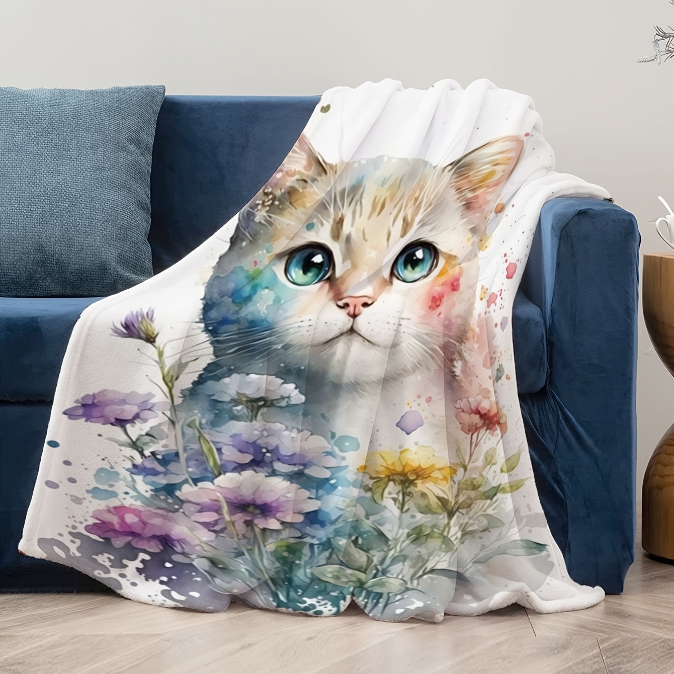 1pc Printed Throw Blanket, Soft Blanket For Sofa Couch Office Bed Camping  Travelling, Multi-purpose Gift Blanket For All Season