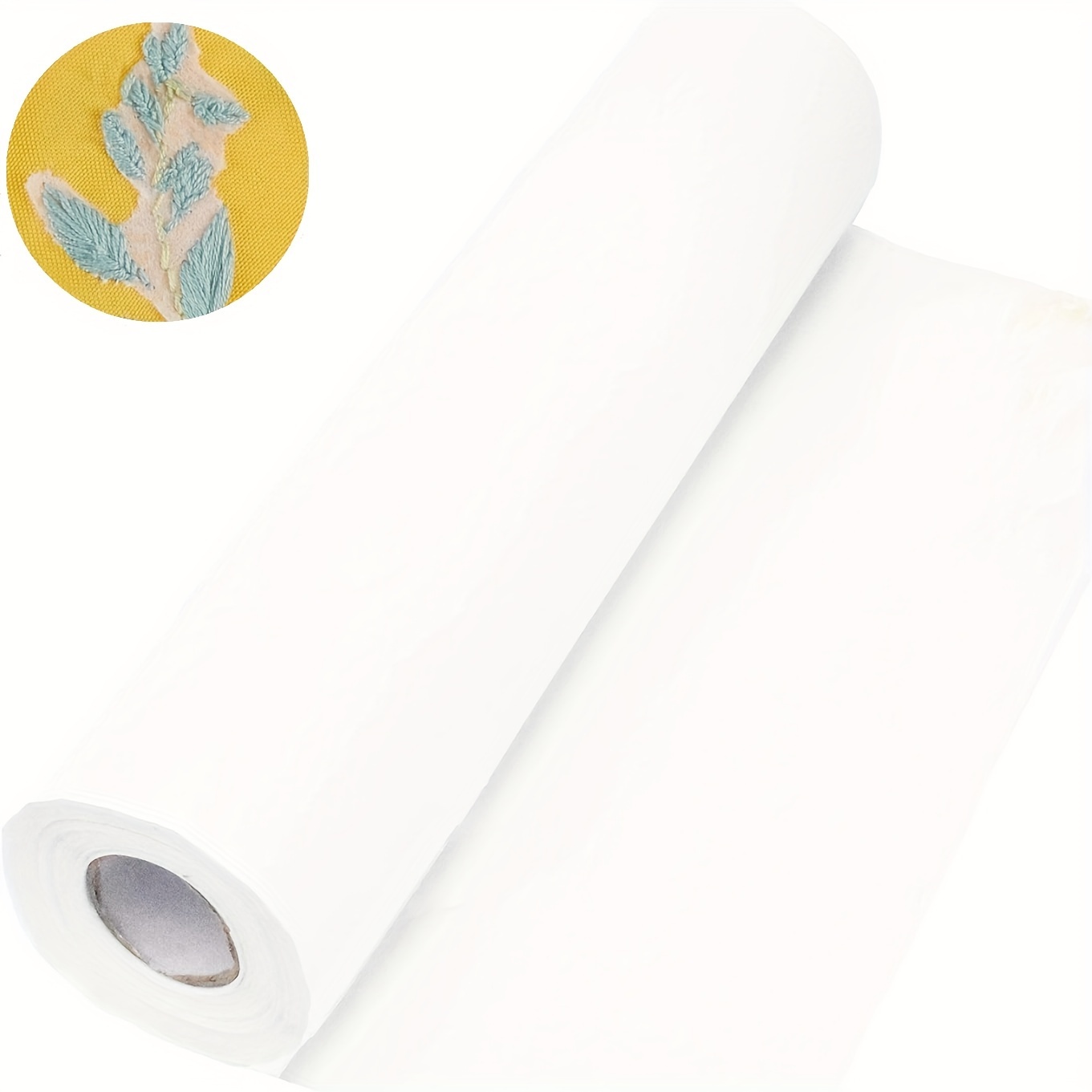  2 Rolls 12'' x 50 yd Tear Away Embroidery Stabilizer, 1.8 Ounce  Medium Weight Embroidery Backing for Machine Embroidery Hand Sewing Support