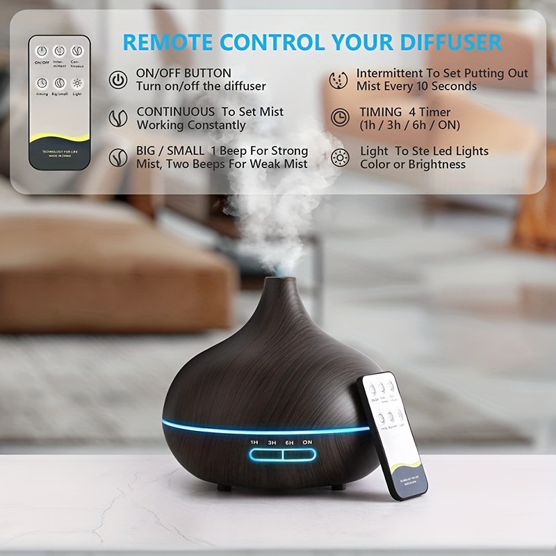  Essential Oil Aromatherapy Volcano Diffusers, 360ml, with  Multiple Mist Mode, Timer and Waterless Auto-Off, Complimentary 4 Essential  Oil for Home Office, Black : Health & Household