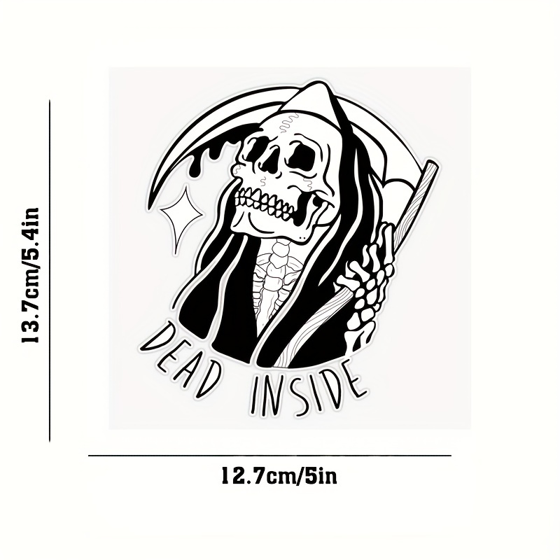 Autocollant tête de mort skull sticker outil faux logo 5 4 cm