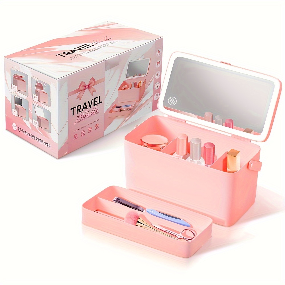 Large Capacity Cosmetic Storage Box Portable Makeup - Temu
