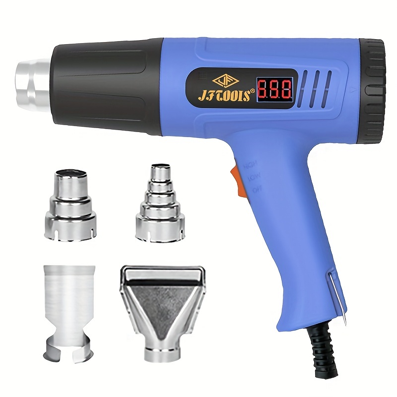 Heat Gun 2000W Fast Heat Heavy Duty Hot Air Gun Adjustable Temperature  Control 122~1112℉ (50-600℃) Dual Speed 4 Nozzles for DIY Crafts, Shrinking  Tubes, Bending PVC, Stripping Paint from Plusivo 