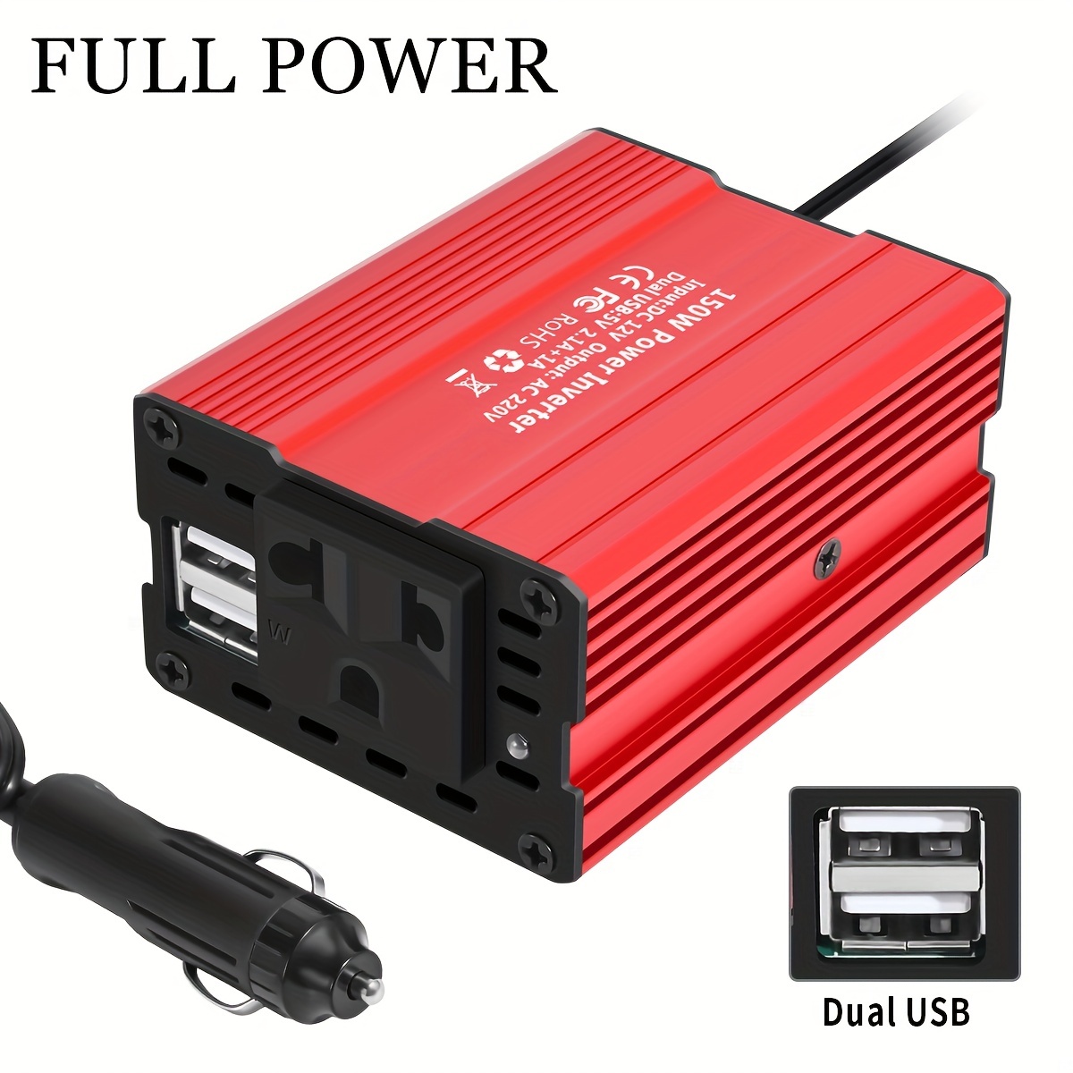 BESTEK 300W Power Inverter DC 12V to 230V AC Converter with AC