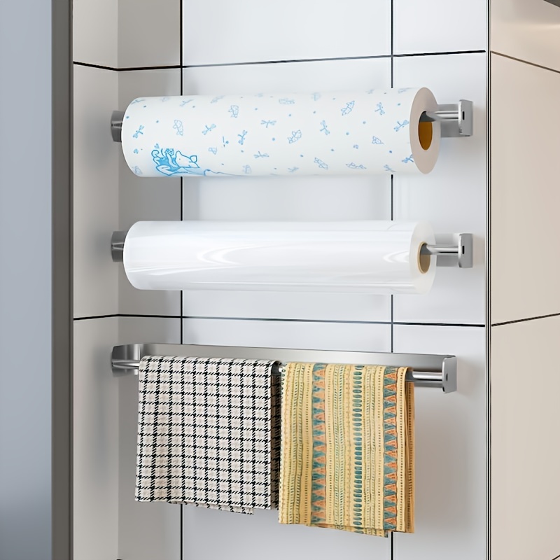 Wall Mounted Kitchen Paper Towel Holder Stainless Steel Rack