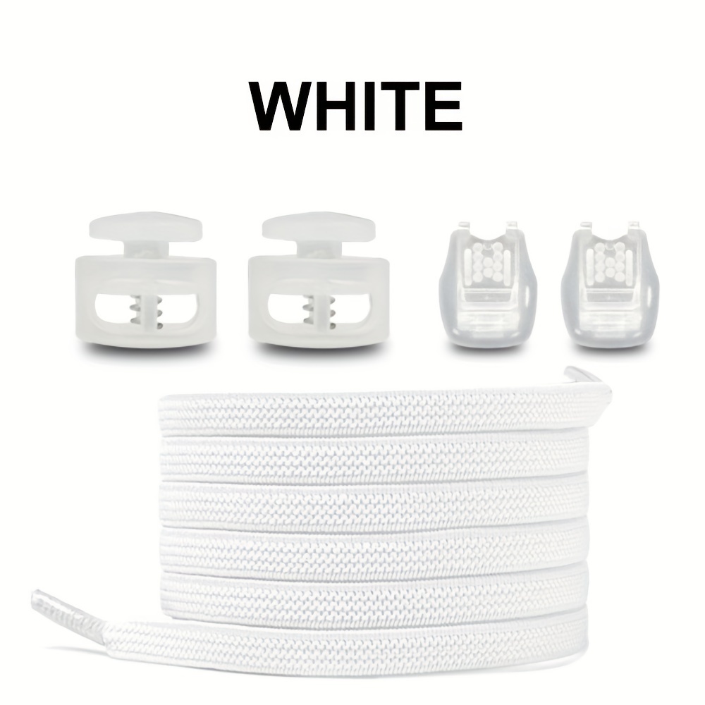Image of 1 Pair Of Elastic No-tie Shoelaces With Spring Accessories, Resistant To Loosening, Stretching, And Deformation
