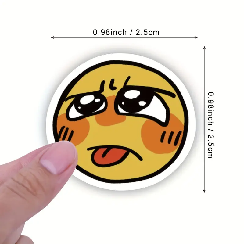 Face Stickers Yellow Emoticon Sticker Vinyl Waterproof - Temu