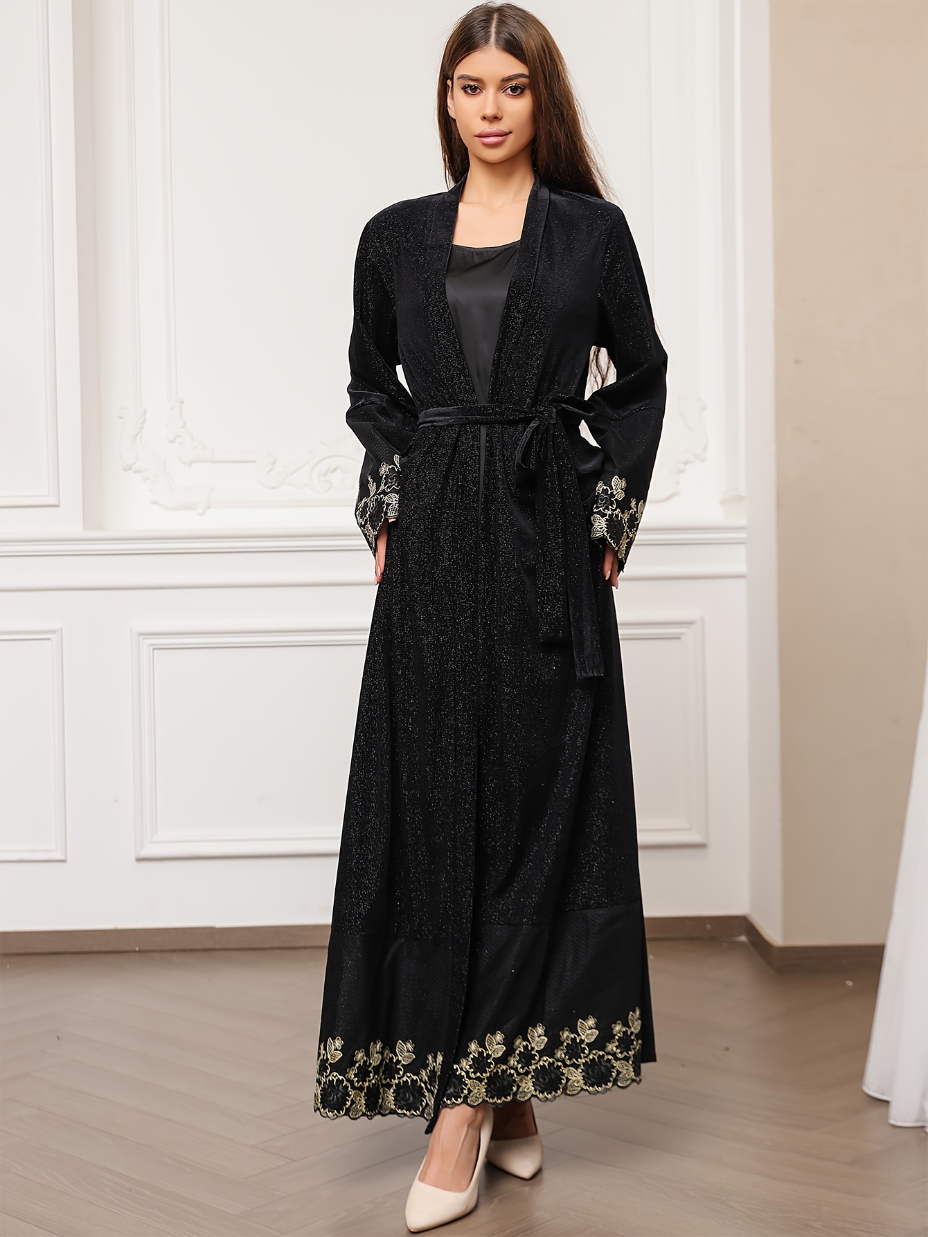 Lace wrap dress on sale with long sleeves