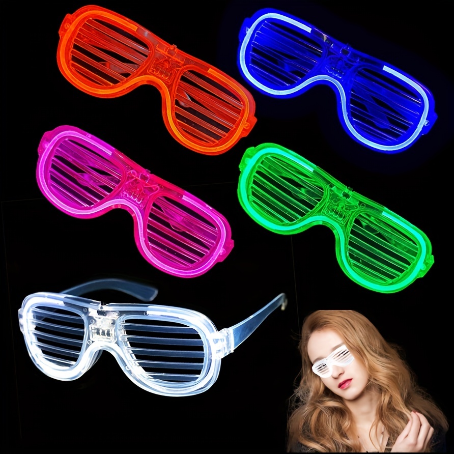 4 Pack Led Glasses,4 Colors Halloween Light Up Glasses Led Party Sunglasses  Kids Halloween Glow In Dark Party Supplies Favors Neon Carnival Party Glow