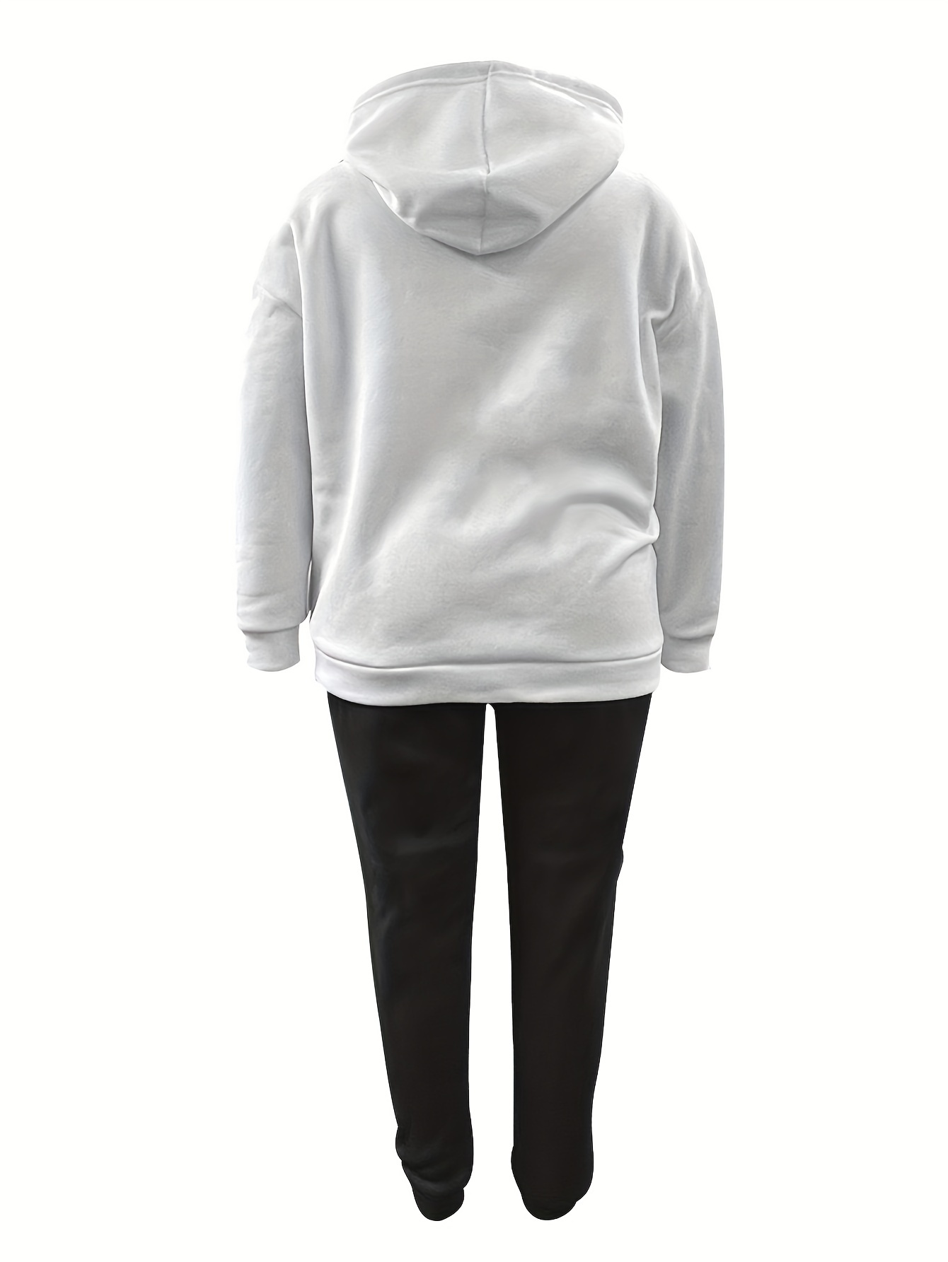 Dropship Plus Size Figure Print Sweatshirt & Drawstring Sweatpants Set; Women's  Plus Slight Stretch Casual 2pcs Set Outfits to Sell Online at a Lower Price
