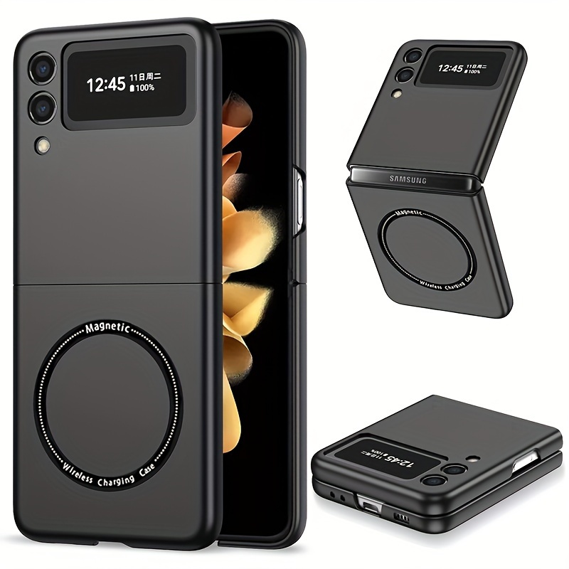 TEMU para teléfono: para for Samsung Flip3 Flip4 Flip5, compatible con carga inalámbrica , antiimpacto y antihuellas para Z Flip