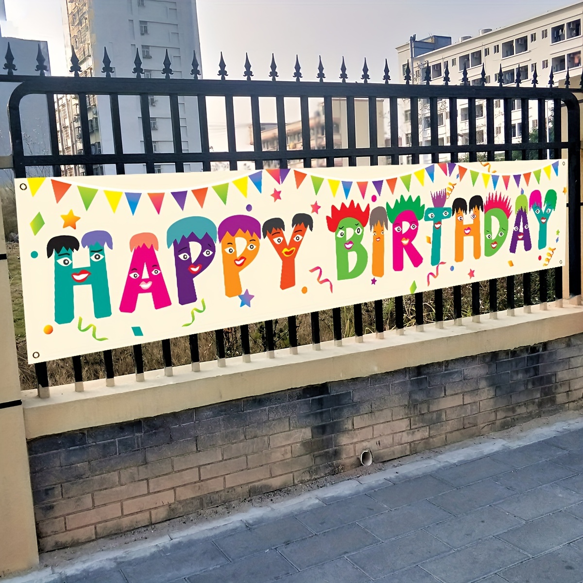 Fecedy Banderines coloridos de feliz cumpleaños
