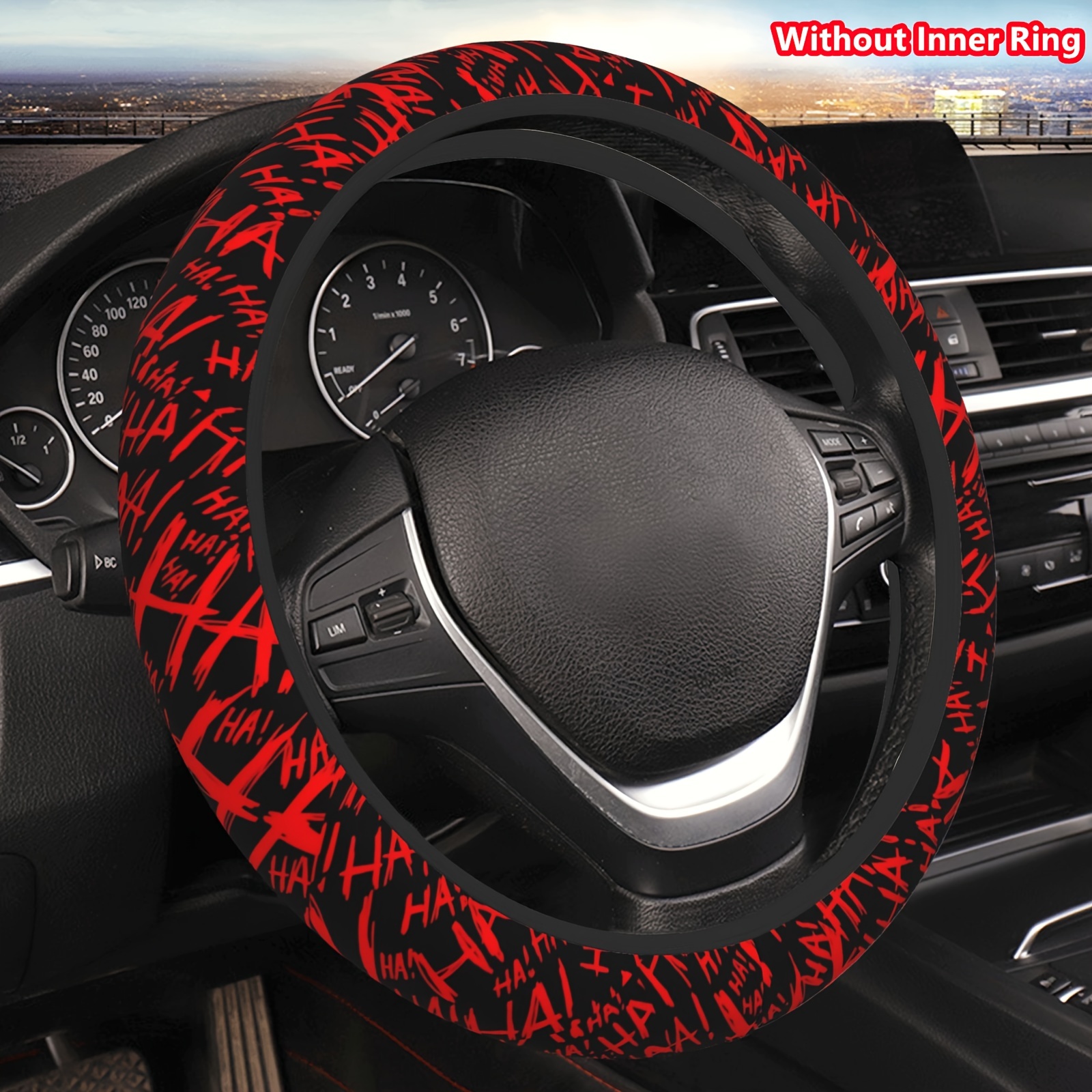 Halloween Red Steering Wheel Cover, Car Accessories For Women Men Girls,  Universal 15 Inch Neoprene Auto Interior Decor Anti Slip Car Truck Protector