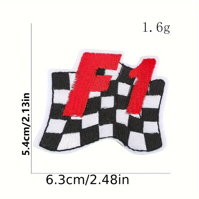 Cartoon F1 Racing Winners Flag Patches Embroidery - Temu
