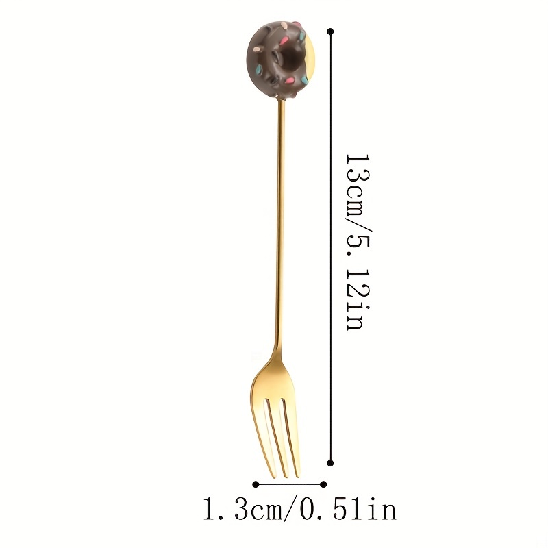 Fruit Forks Salad Forks Cute Donut Fruit Forks Stainless Temu